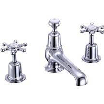 Burlington - Birkenhead 3 Tap Hole Basin Mixer with Pop Up Waste - BI12