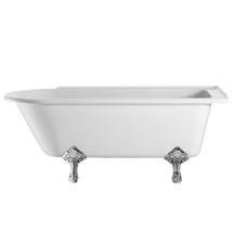 Burlington - Hampton 1700mm Showering Bath with Legs - Right Hand Option - 3 Styles, 3 Colour Option