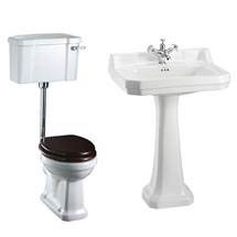 Burlington Low Level WC w/ Edwardian Large Basin & Pedestal