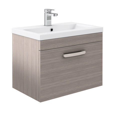 Brooklyn Single Drawer Vanity Unit  Grey Avola  Victorian Plumbing