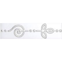 British Ceramic Tile - Twist White/Silver Strip - 198x50mm - Gloss - CAN35478