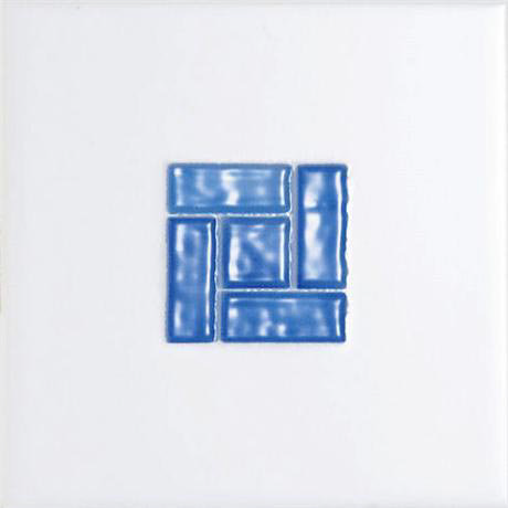 British Ceramic Tile - Mosaic Blue Insert Wall Tile - 148x148mm - Gloss - CAN43152