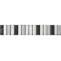 British Ceramic Tile - Dartmoor Naturals Marble White/Black Strip - 305x48mm - CAN43626