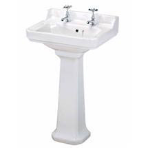 Premier - Carlton 2 Tap Hole Basin with Pedestal - 2 Size Options