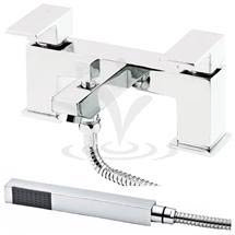 Cast Bath Shower Mixer with Shower Kit - Chrome