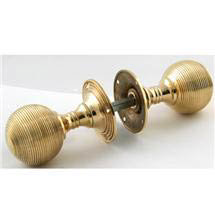 Polished Solid Brass Beehive Door Knobs
