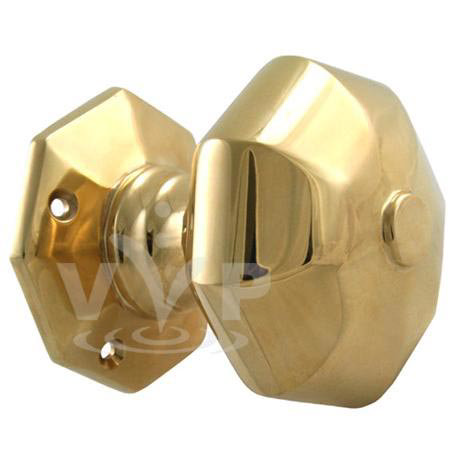 Polished Brass Octagonal Centre Door Knob - CD-385