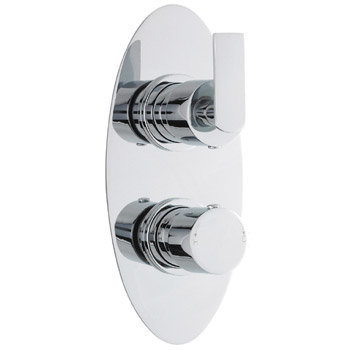 Ultra Charm Concealed Thermostatic Twin Shower Valve - Oval Plate - CHRV01