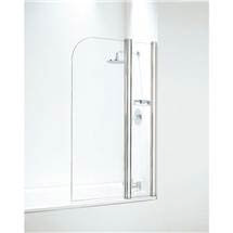 Coram - Compact Curved Bathscreen with Side Panel - 800mm - 2 Colour Options