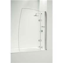 Coram - Hinged Sail Bathscreen with Side Panel -Chrome - 2 Size Options