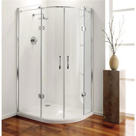 Best price for Coram Frameless Premier Hinged Offset Quadrant 1200mm by 900mm Left Hand FHQD-12L-CUP