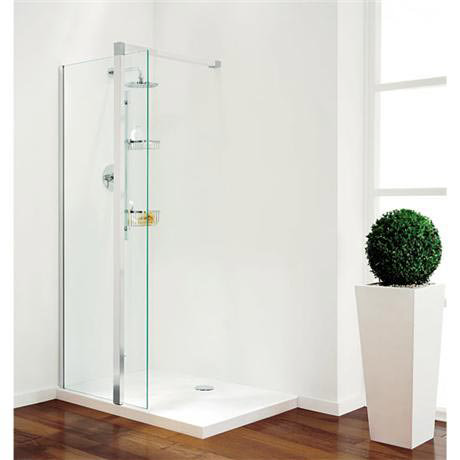 Coram - Plain Glass Pillar Shower Front Panel - COR-SPP