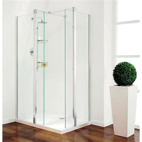 Coram - Plain Glass Pillar Shower Enclosures - 3 x Size Options