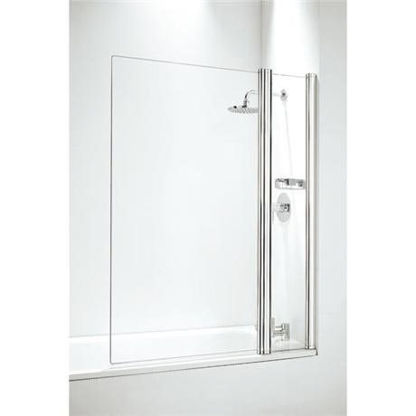 Coram - Square Bathscreen with Side Panel - 1050mm - 2 Colour Options