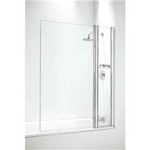 Coram - Square Bathscreen with Side Panel - 1050mm - 2 Colour Options