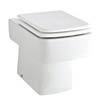 Hudson Reed Square Ceramic Back to Wall Pan includes Top Fix Seat - CPA001