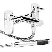 Cruze Contemporary Bath Shower Mixer with Shower Kit - Chrome