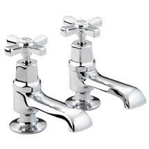 Bristan Art Deco Traditional Basin Taps - Chrome - D-1/2-C
