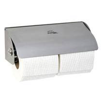 Dolphin - Satin Stainless Steel Lockable Double Toilet Roll Dispenser - BC267