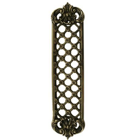 Solid Brass Filigree Door Push Plate - Antique finish
