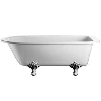Burlington Blenheim 1700mm Single Ended Bath with Chrome Traditional Legs - E2E11CHR