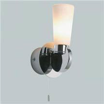 Endon - Enluce Cupped Single Wall Light with Pull Switch - Chrome - EL-20025