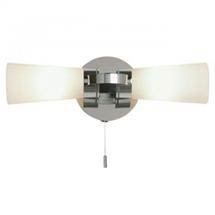 Endon - Enluce Dual Cupped Wall Light with Pull Switch - Chrome - EL-20026