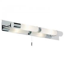 Endon - Enluce Dual Wall Light with Opal Glass & Pull Switch - Polished Chrome - EL-258-WB