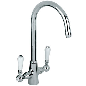 Reginox - Elbe Traditional Dual Lever Kitchen Mixer - Chrome - ELBE