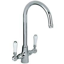 Reginox - Elbe Traditional Dual Lever Kitchen Mixer - Chrome - ELBE