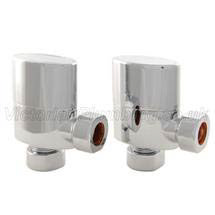 Ellipse Oval Radiator Valves (pair) - Angled