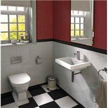 RAK Empire Cloakroom Suite - Back to Wall Pan and 45cm Basin