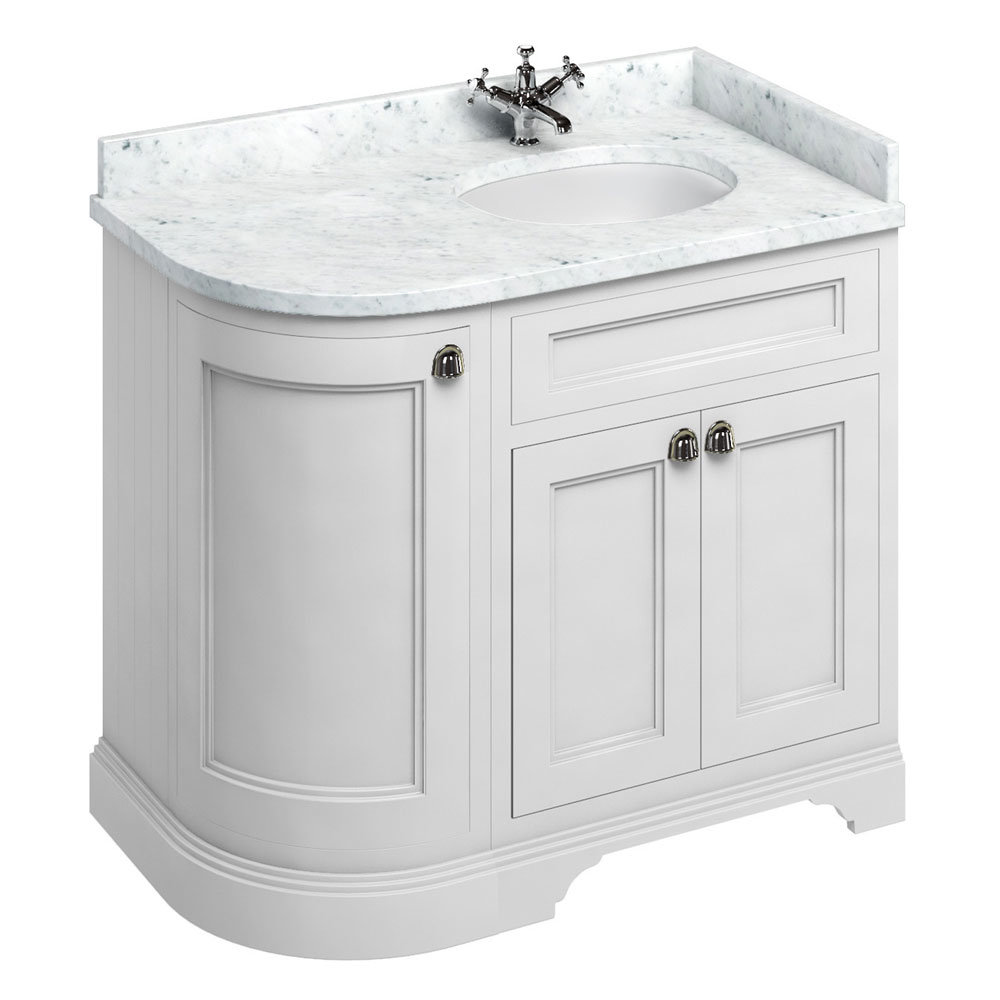 Burlington 100 3Door Corner Vanity Unit amp; Minerva Worktop with Basin 