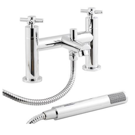 Series 1 Bath Shower Mixer with Shower Kit & Wall Bracket - Chrome - FJ304