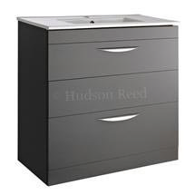 Hudson Reed 805 x 390mm Memoir Floor Mounted Basin & Cabinet - Grey - FME007