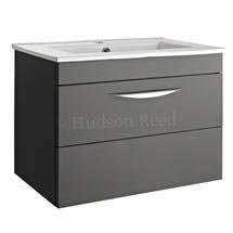 Hudson Reed 605 x 390mm Memoir Wall Mounted Basin & Cabinet - Grey - FME008