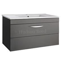 Hudson Reed 805 x 390mm Memoir Wall Mounted Basin & Cabinet - Grey - FME009
