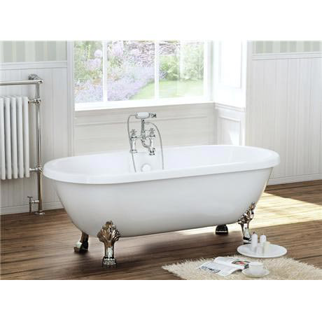  1700 x 750 Luxury Double Ended Freestanding Bath with Chrome Leg Set