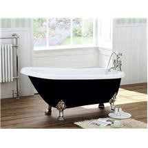 Black Traditional 1570 x 730 Luxury Freestanding Slipper Bath with Lion Feet