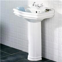 Genevieve 1 Tap Hole Ceramic Basin and Pedestal