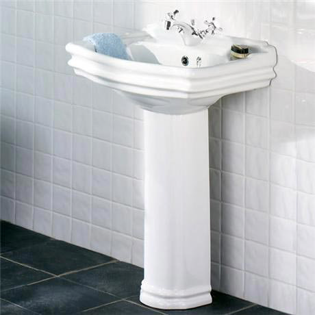 Genevieve 1 Tap Hole Ceramic Basin and Pedestal
