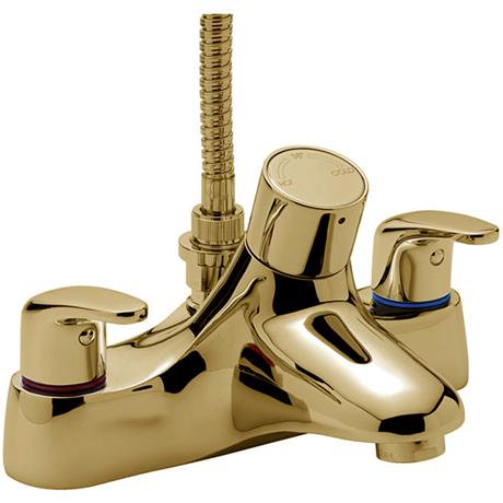 Tre Mercati - Modena Thermostatic Flat Deck Bath/Shower Mixer - Antique Gold - 95257