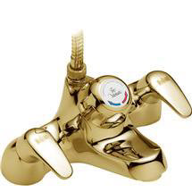 Tre Mercati - Modena Thermostatic Angled Deck Bath/Shower Mixer - Antique Gold - 95370