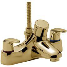 Tre Mercati - Modena Thermostatic Flat Deck Bath/Shower Mixer - Antique Gold - 95257