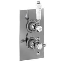 Burlington Trent Concealed Thermostatic Shower Valve - Single Outlet - Claremont Handle - Brass plat