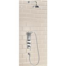 Burlington Birkenhead Clyde Concealed Thermostatic Valve w/ Cradle, Straight Arm, Rose & Shower Kit