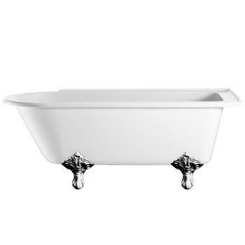 Burlington Hampton 1700mm Showering Bath with Chrome Traditional Legs