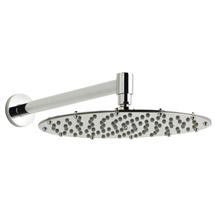 Ultra Round Fixed Shower Head and Contemporary Arm - Chrome