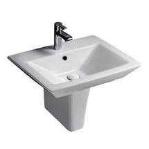 Rak Opulence 58cm His Wash Basin with Half Pedestal - 1 TH - White