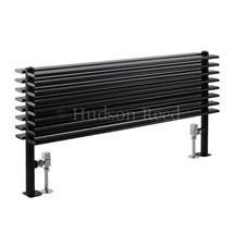 Hudson Reed Fin Horizontal Double Panel Radiator - High Gloss Black - HLB81